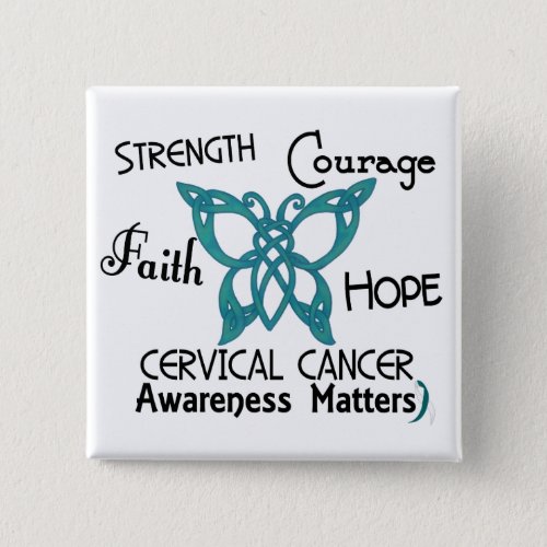 Cervical Cancer Celtic Butterfly 3 Pinback Button