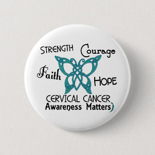Cervical Cancer Celtic Butterfly 3 Pinback Button