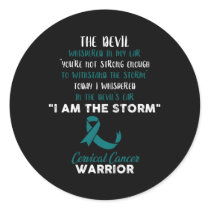 Cervical Cancer Fight Cancer Ribbon Classic Round Sticker