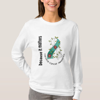 Cervical Cancer Flower Ribbon 3 T-Shirt