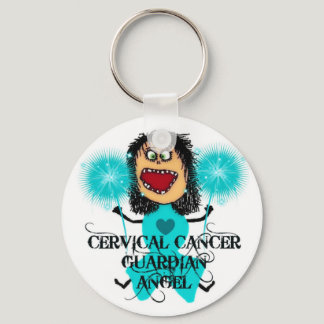 Cervical Cancer Guardian Angel Keychain