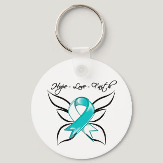 Cervical Cancer Hope Love Faith Keychain
