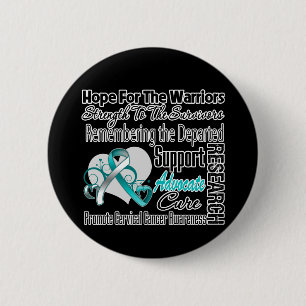 Cervical Cancer Hope Tribute Collage Pinback Button