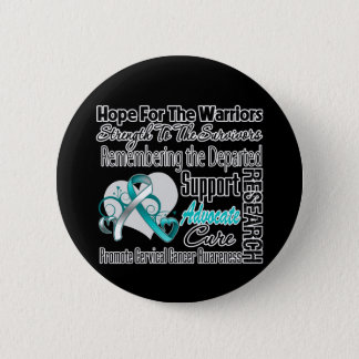 Cervical Cancer Hope Tribute Collage Pinback Button