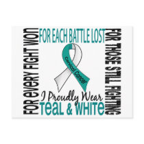 Cervical Cancer I Proudly Wear Teal And White 2 Postcard
