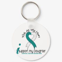 Cervical Cancer I Support My Daughter Keychain