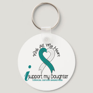 Cervical Cancer I Support My Daughter Keychain