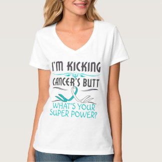 Cervical Cancer Kicking Cancer Butt Super Power T-Shirt