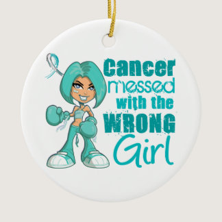 Cervical Cancer Messed With Wrong Girl Ceramic Ornament