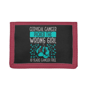 Cervical Cancer Picked The Wrong Girl Tri-fold Wallet