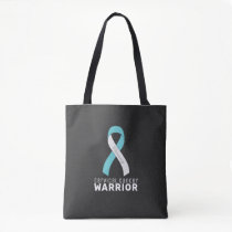 Cervical Cancer Ribbon Black Tote Bag