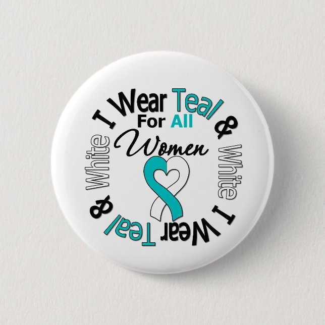 Cervical Cancer Ribbon For All Women Button (Front)