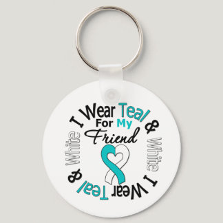 Cervical Cancer Ribbon For My Friend Keychain