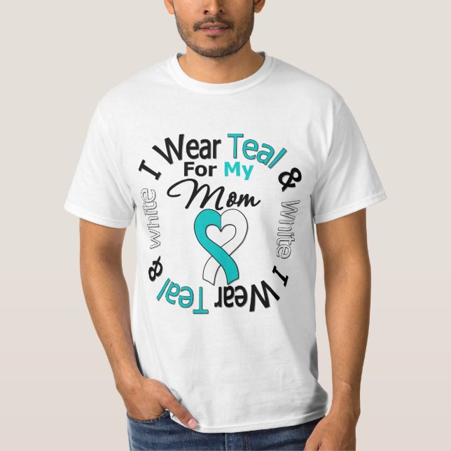Cervical Cancer Ribbon For My Mom T-Shirt (Front)