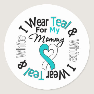 Cervical Cancer Ribbon For My Mommy Classic Round Sticker