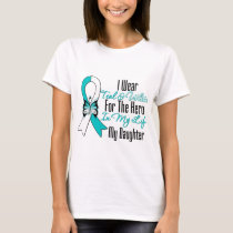 Cervical Cancer Ribbon My Hero My Daughter T-Shirt