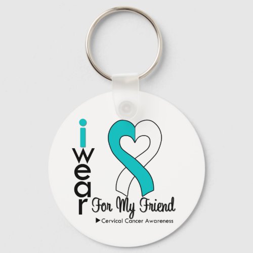 Cervical Cancer Ribbon Support Friend Keychain