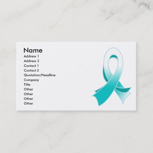 Cervical Cancer Stylish Ribbon Business Card
