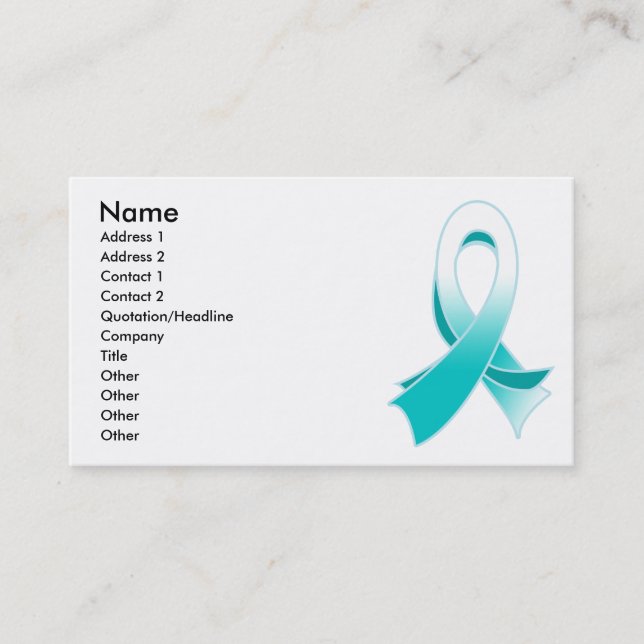Cervical Cancer Stylish Ribbon Business Card (Front)
