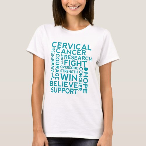 Cervical Cancer Support Awareness Womens T_shirt