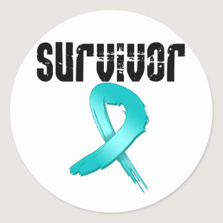 Cervical Cancer SURVIVOR Classic Round Sticker