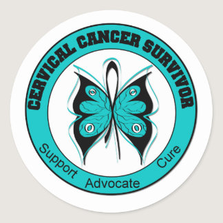 Cervical Cancer Survivor Classic Round Sticker