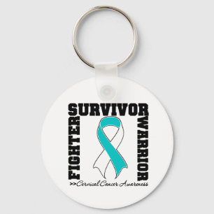 Cervical Cancer Survivor Fighter Warrior Keychain