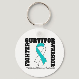 Cervical Cancer Survivor Fighter Warrior Keychain