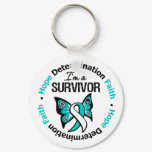 Cervical Cancer Survivor Hope Determination Faith Keychain