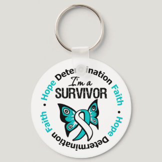 Cervical Cancer Survivor Hope Determination Faith Keychain