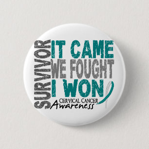 Cervical Cancer Survivor It Came We Fought I Won Pinback Button
