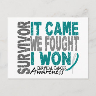 Cervical Cancer Survivor It Came We Fought I Won Postcard