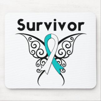 Cervical Cancer Survivor Tribal Butterfly Mouse Pad