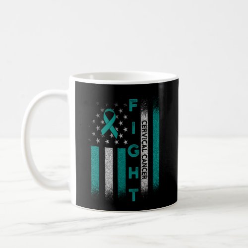 Cervical Cancer Survivor Usa Flag Cervix Warrior Coffee Mug