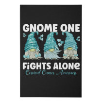 Cervical Cancer Teal Ribbon Gnome Faux Canvas Print