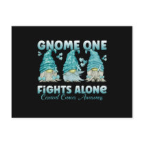 Cervical Cancer Teal Ribbon Gnome Postcard