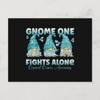 Cervical Cancer Teal Ribbon Gnome Postcard