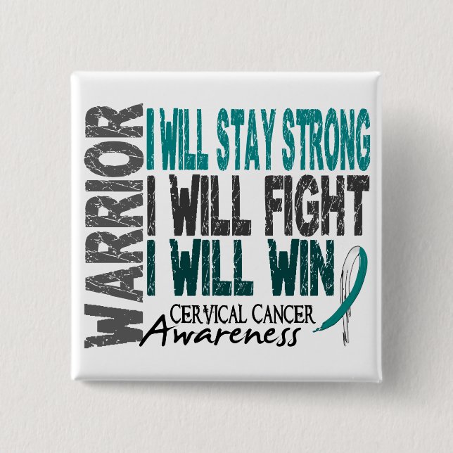 Cervical Cancer Warrior Button (Front)