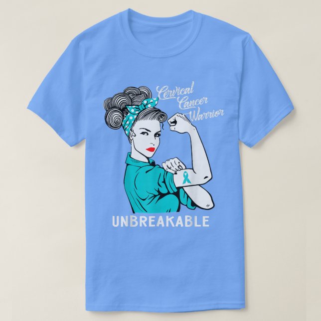 Cervical Cancer Warrior Unbreakable Tee Awareness  (Design Front)