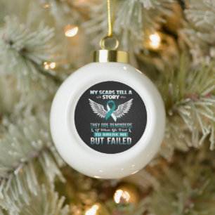 Cervical Cancer Women Ceramic Ball Christmas Ornament