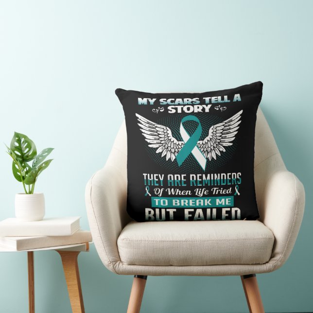 Cervical Cancer Women Throw Pillow (Chair)
