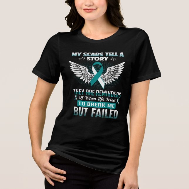 Cervical Cancer Women Tri-Blend Shirt (Front)