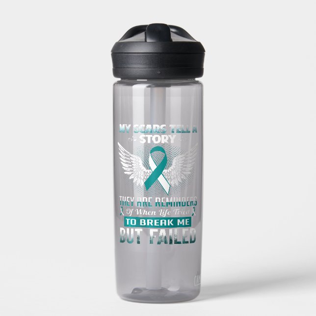 Cervical Cancer Women Water Bottle (Front)