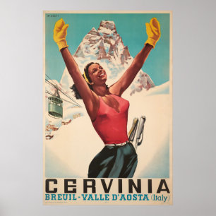 Cervinia, Breuil - Valle d'Aosta ,Italy,Ski Poster