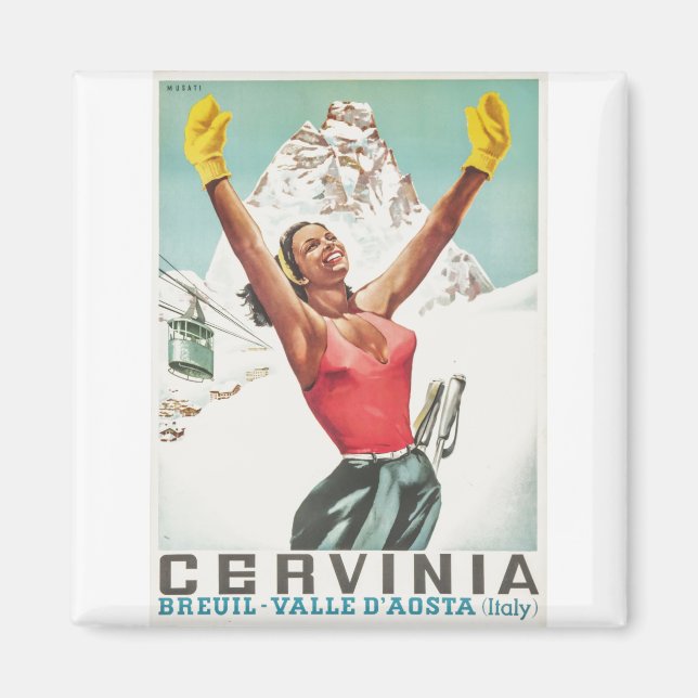 Cervinia vintage poster magnet (Front)