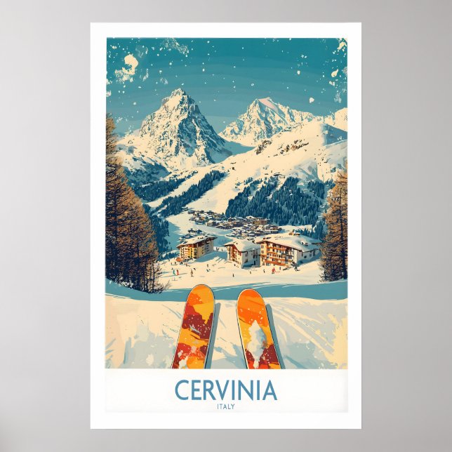 Cervinia Wall Art Ski Poster Italy 1 (Front)