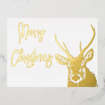 Cervo natalizio Oro Foil Holiday Post Card