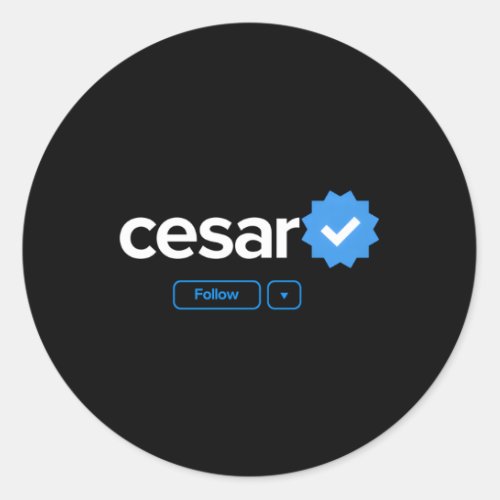 Cesar First Name Verified Badge Social Media Cesar Classic Round Sticker