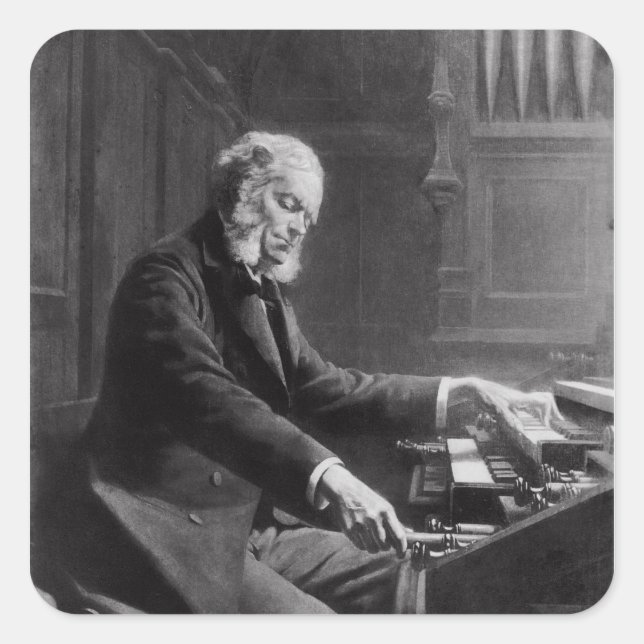 Cesar Franck at the console of the organ Square Sticker (Front)