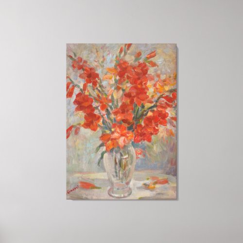 Cesar Gemayel Vintage Gladioli Canvas Print